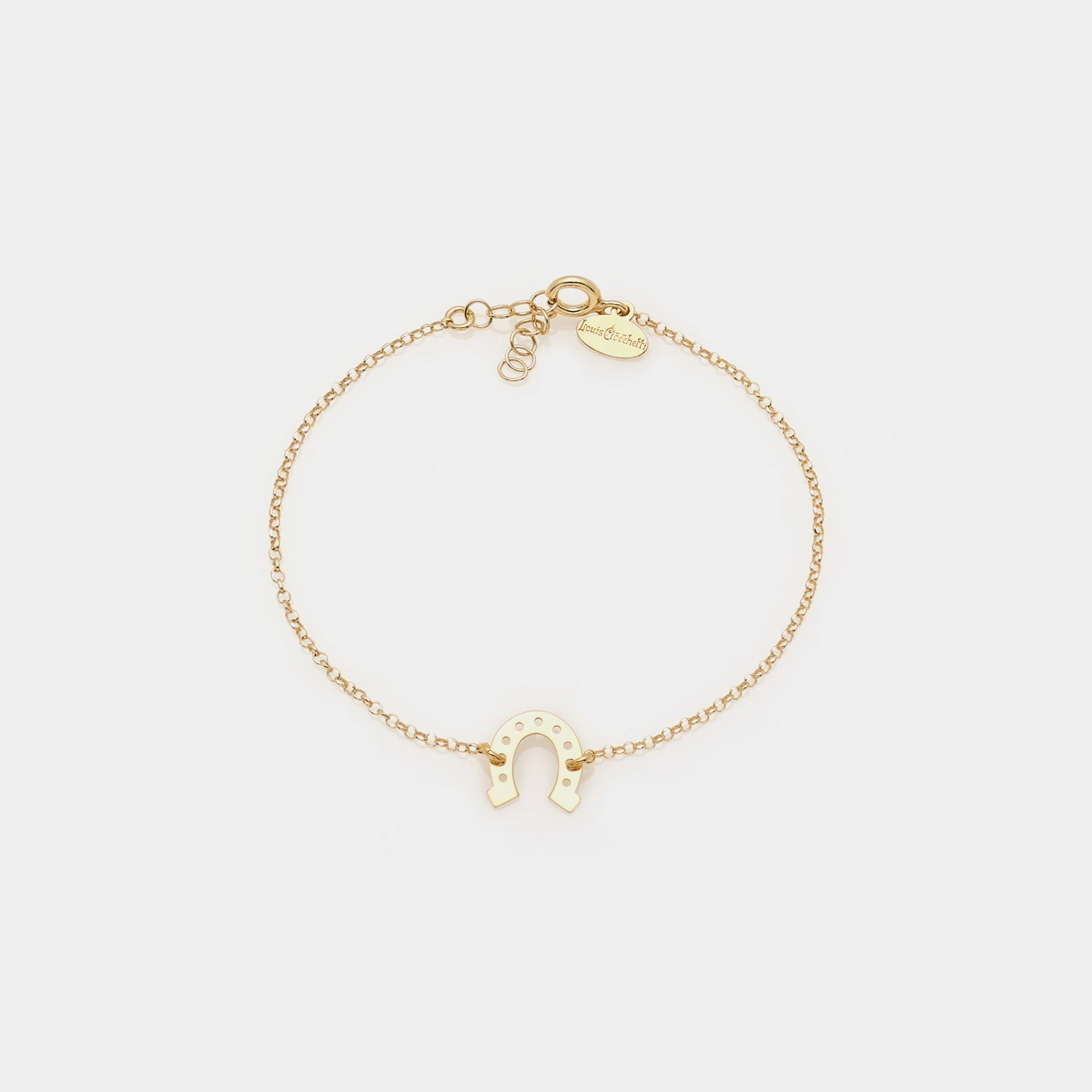 Gold-plated silver bracelet with horseshoe centerpiece