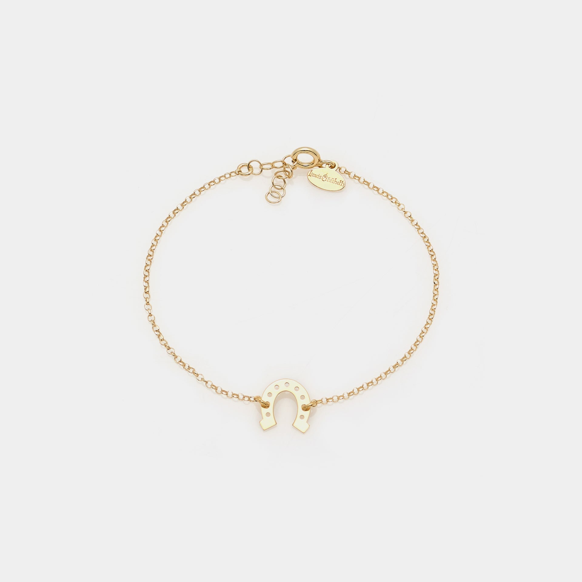 Gold-plated silver bracelet with horseshoe centerpiece