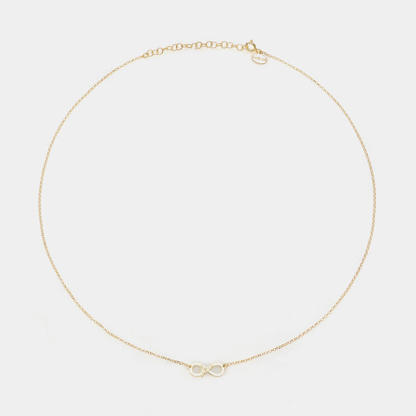 Collana argento dorato con centrale infinito traforato e scritta LOVE