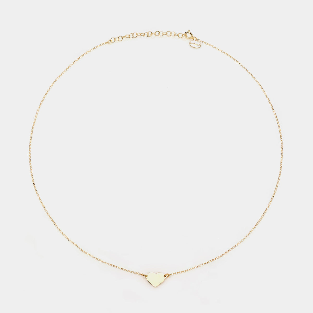Collana argento dorato con centrale cuore classico