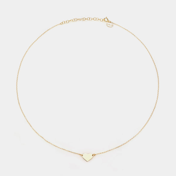 Gold-plated silver necklace with classic heart centerpiece