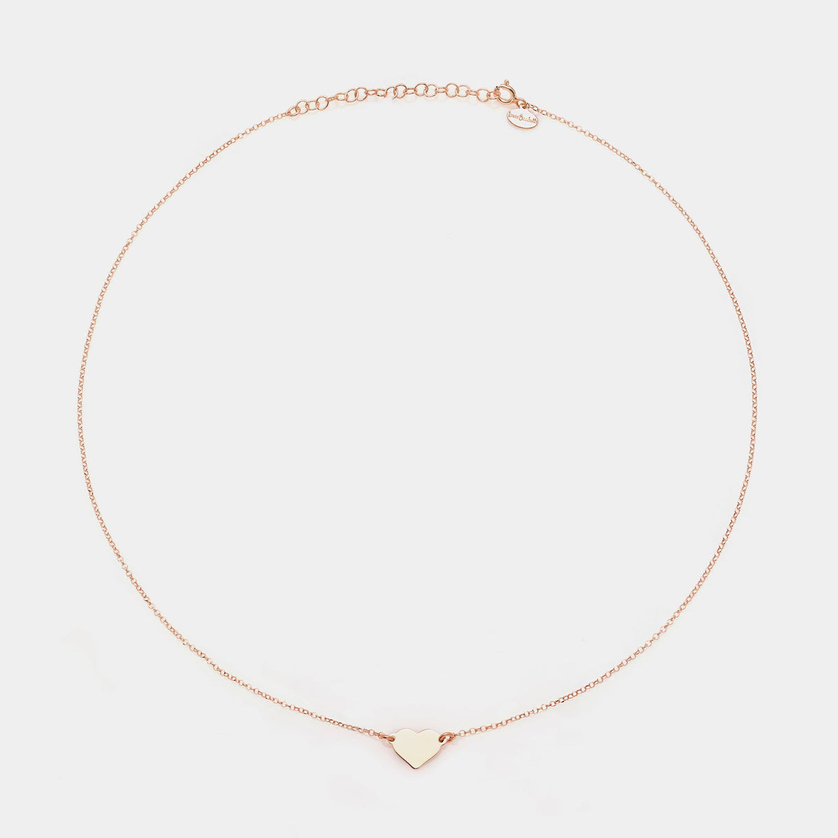 Collana argento rosato con centrale cuore classico