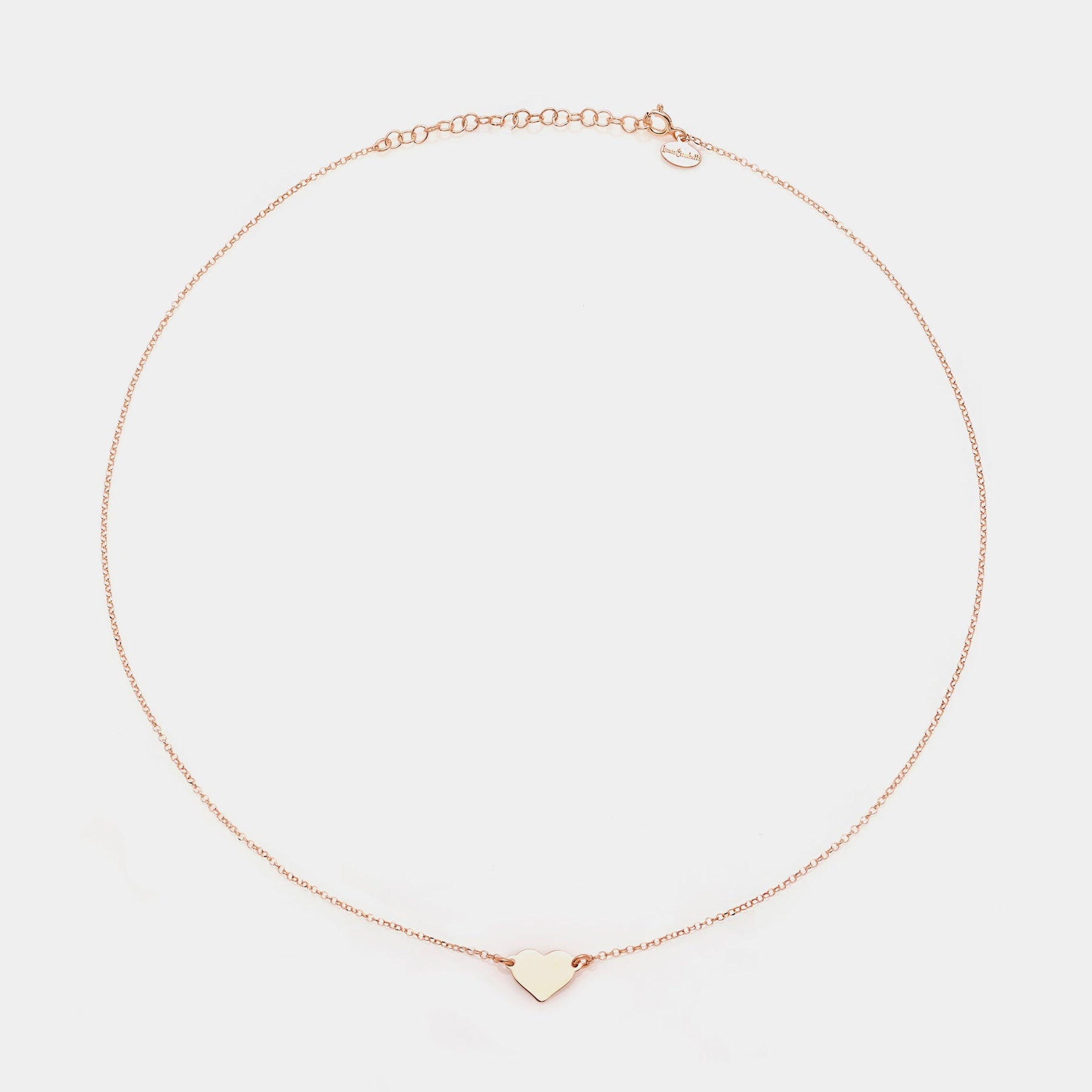 Rose gold silver necklace with classic heart centerpiece