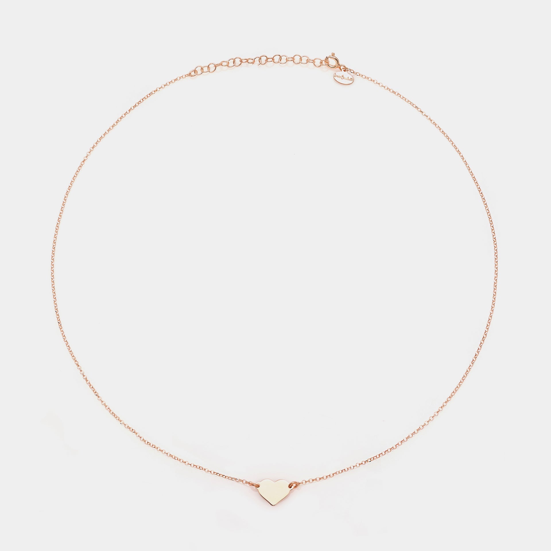 Rose gold silver necklace with classic heart centerpiece