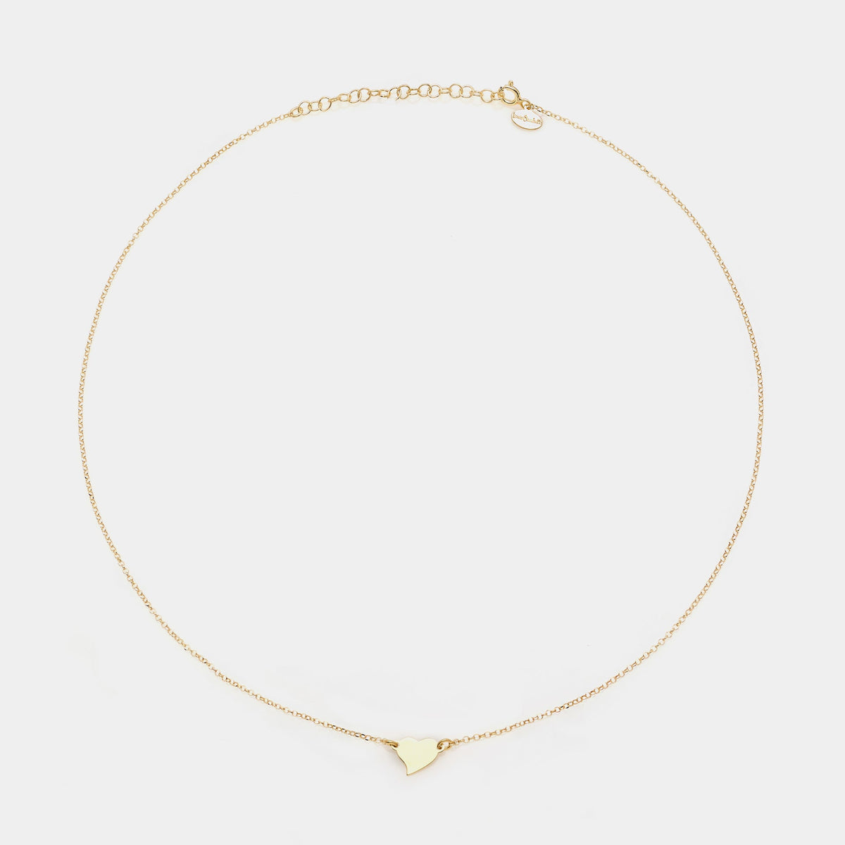 Gold-plated silver necklace with twisted heart centerpiece