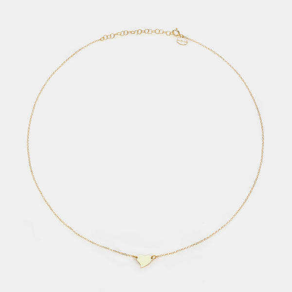 Gold-plated silver necklace with twisted heart centerpiece