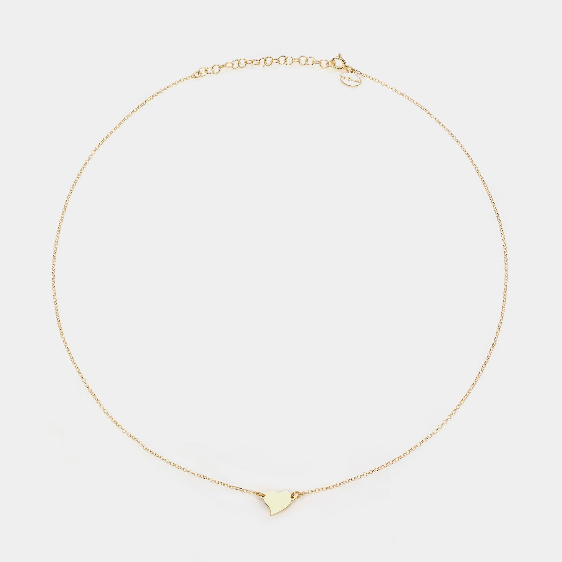 Gold-plated silver necklace with twisted heart centerpiece