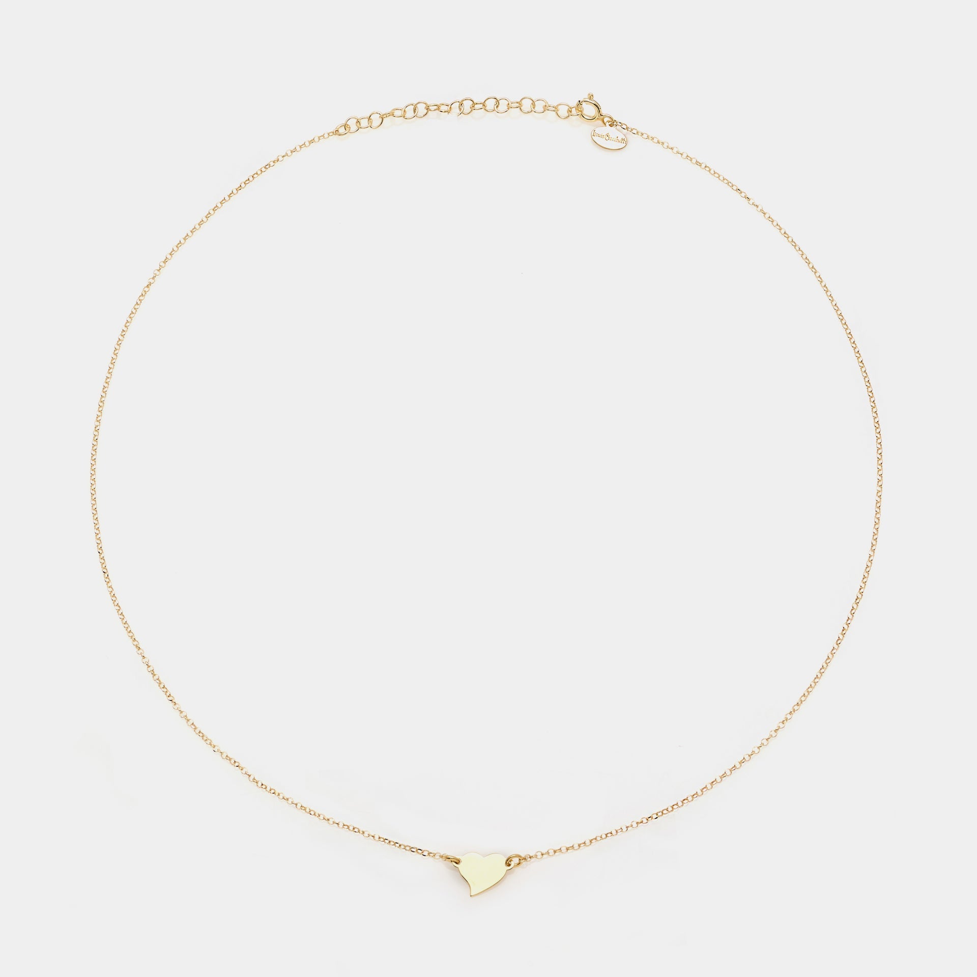 Gold-plated silver necklace with twisted heart centerpiece