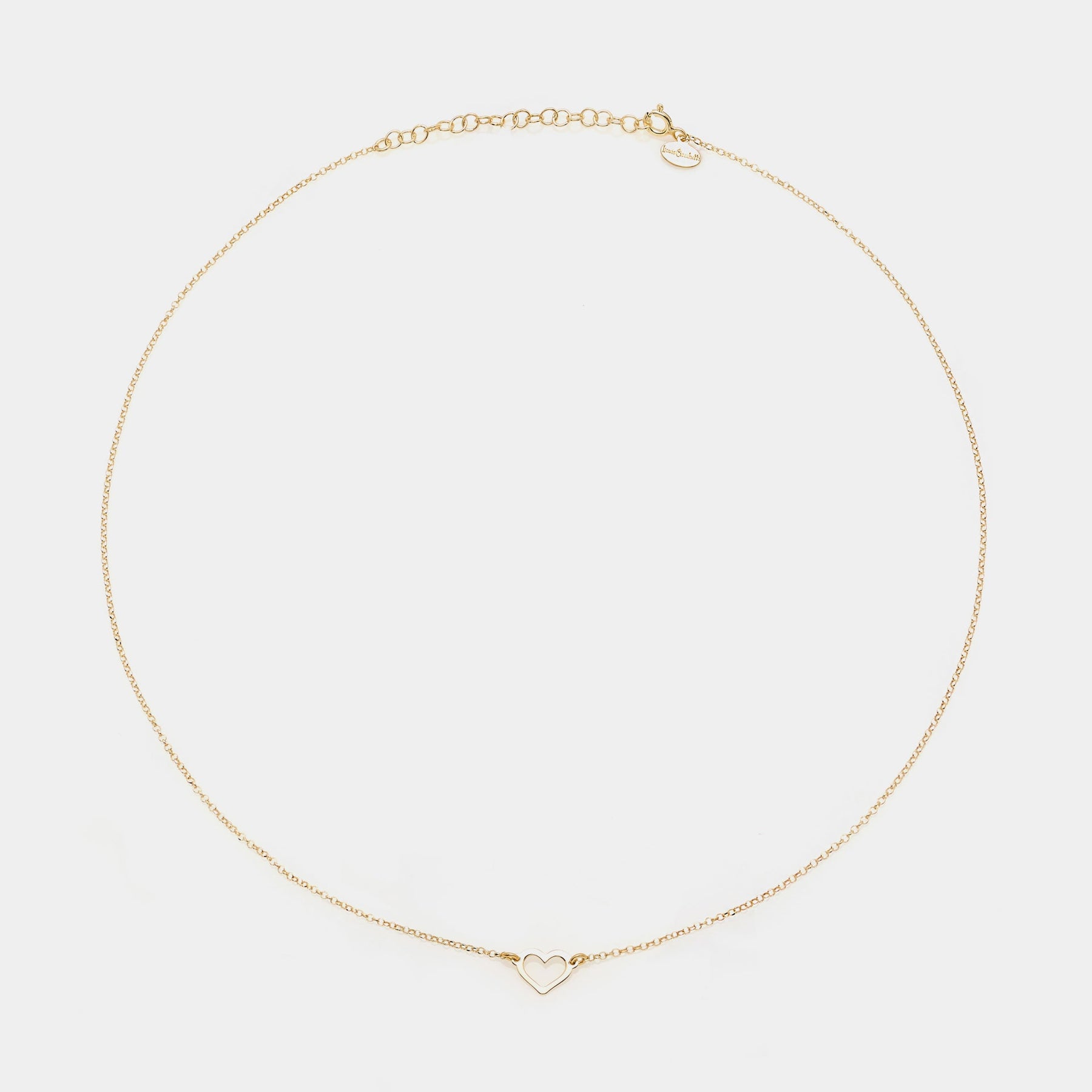 Gold-plated silver necklace with classic pierced heart centerpiece