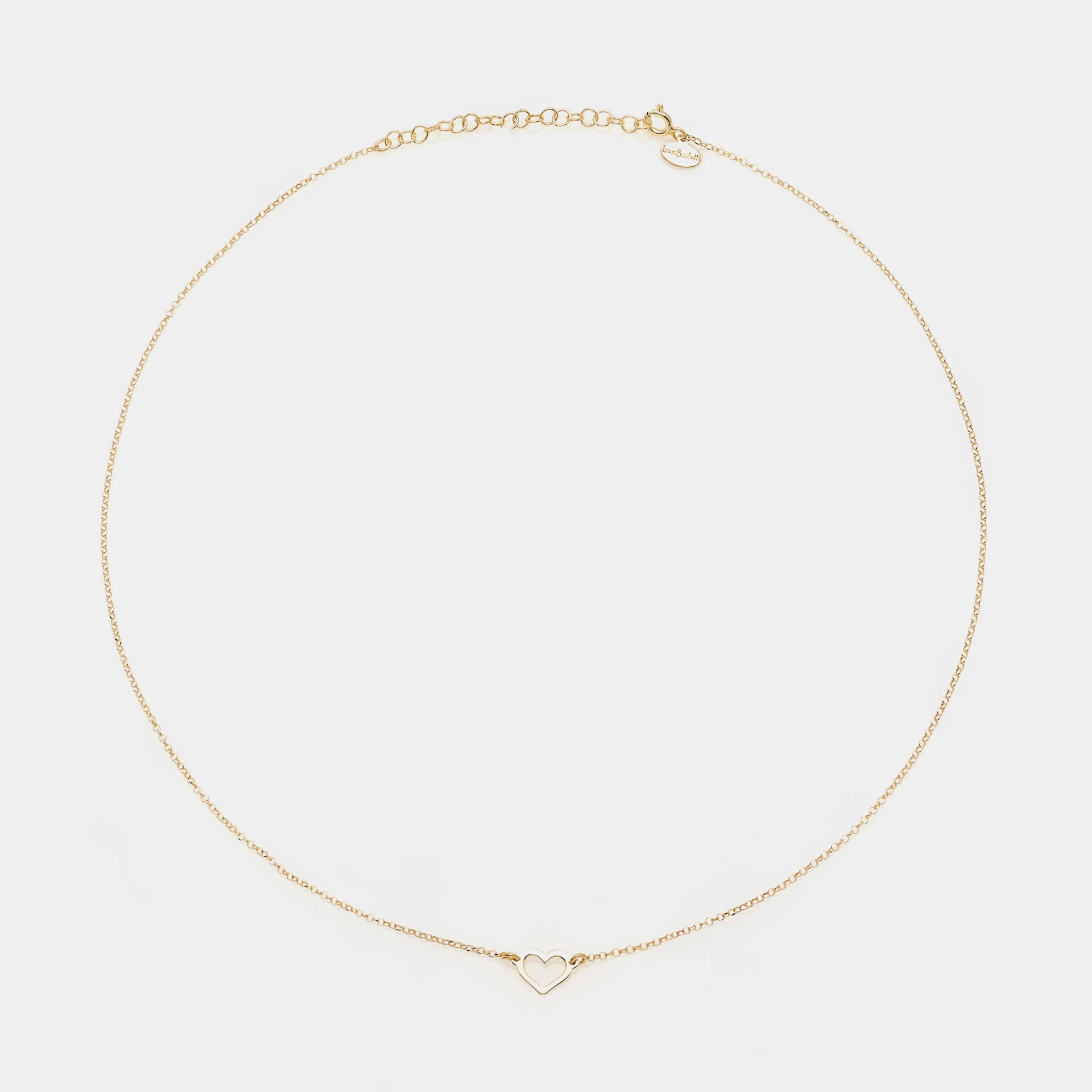 Gold-plated silver necklace with classic pierced heart centerpiece