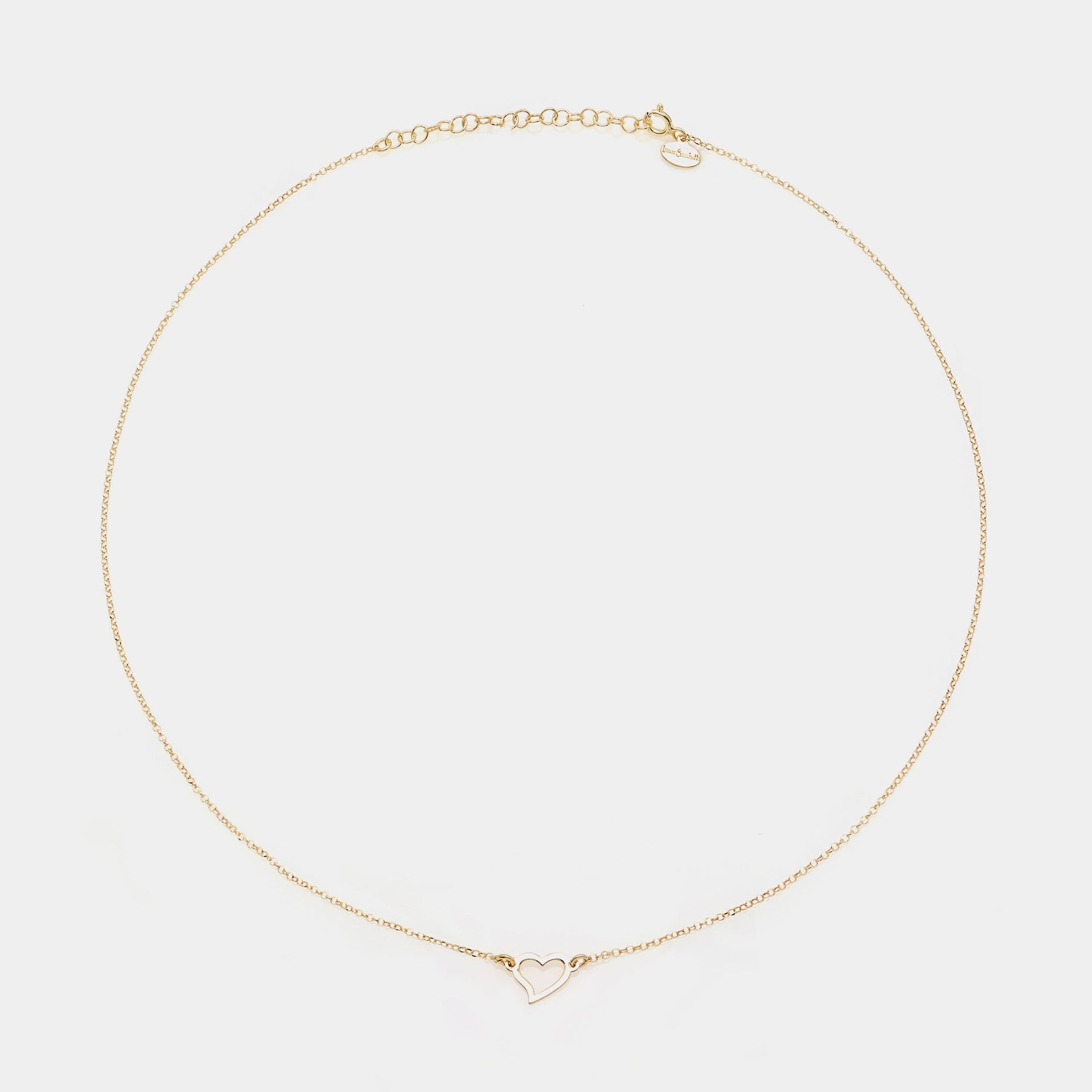 Gold-plated silver necklace with twisted heart centerpiece
