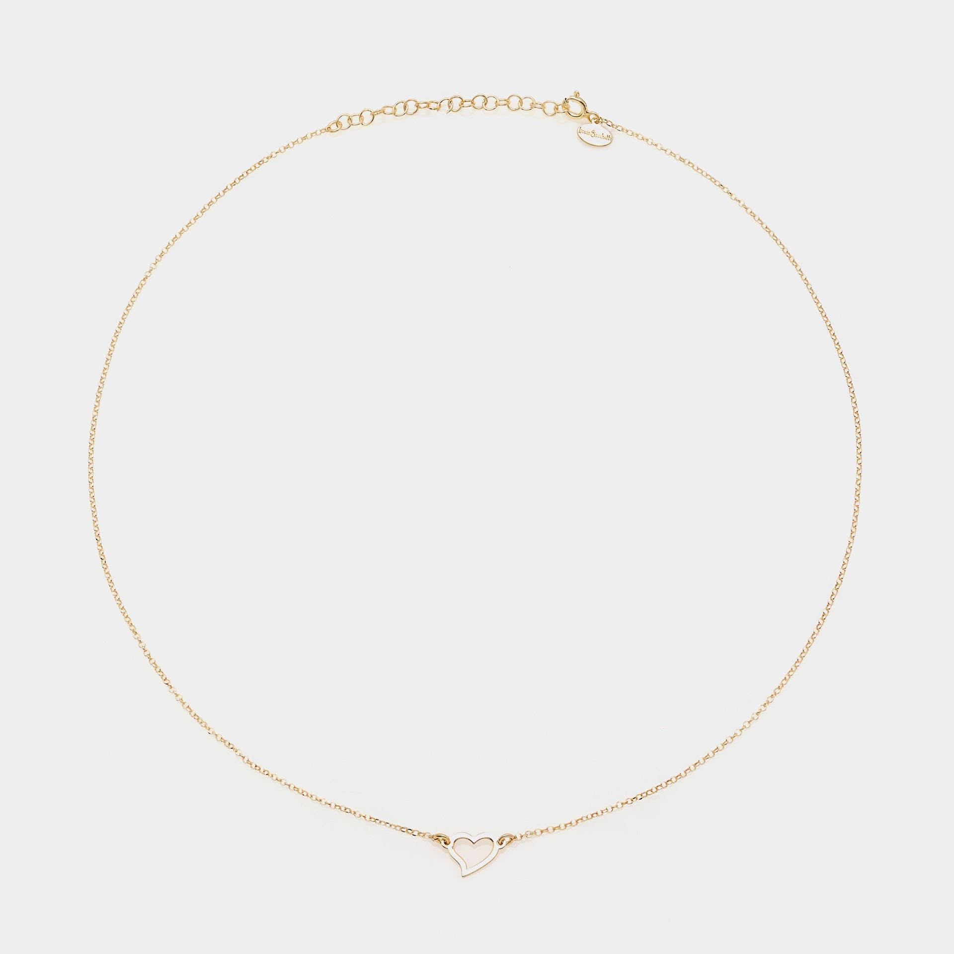 Gold-plated silver necklace with twisted heart centerpiece