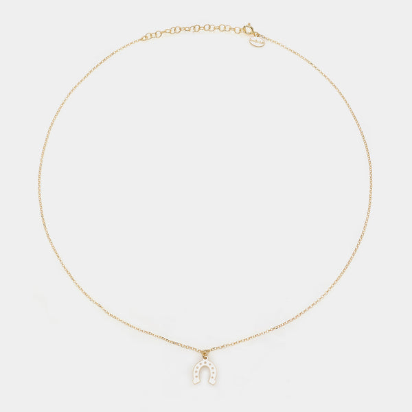 Collana argento dorato con centrale ferro di cavallo pendente