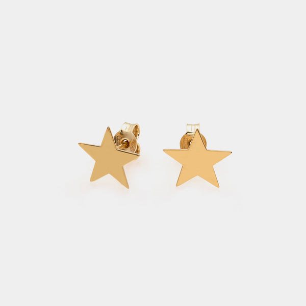 Gold-plated silver stud earrings with star