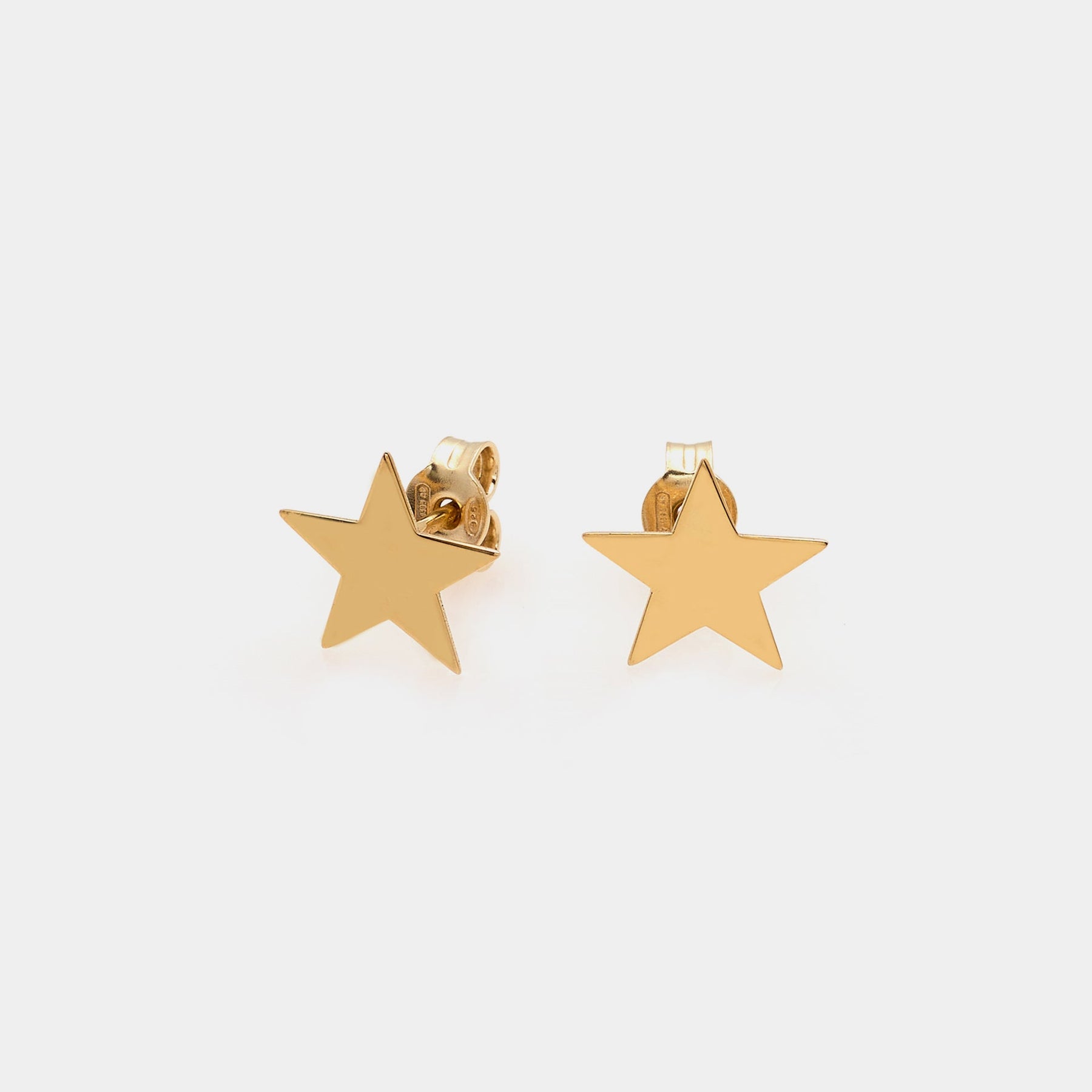 Gold-plated silver stud earrings with star