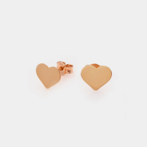 Pendientes de corazón en oro rosa