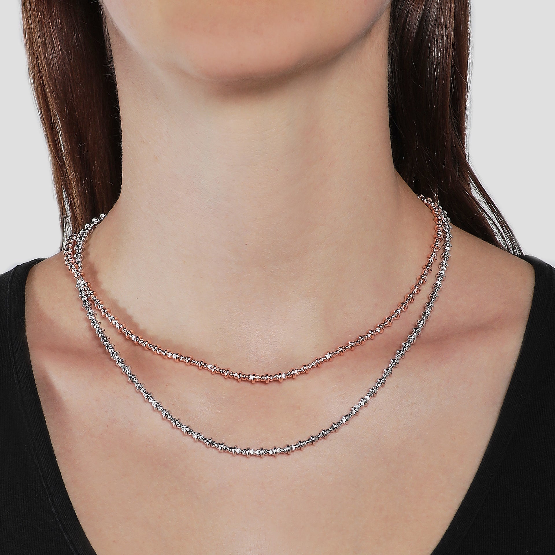 Rhodium-plated silver necklace ref. LC7