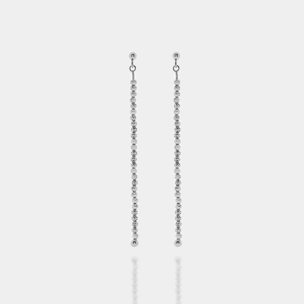 Natural silver dangling earrings ref. LC80