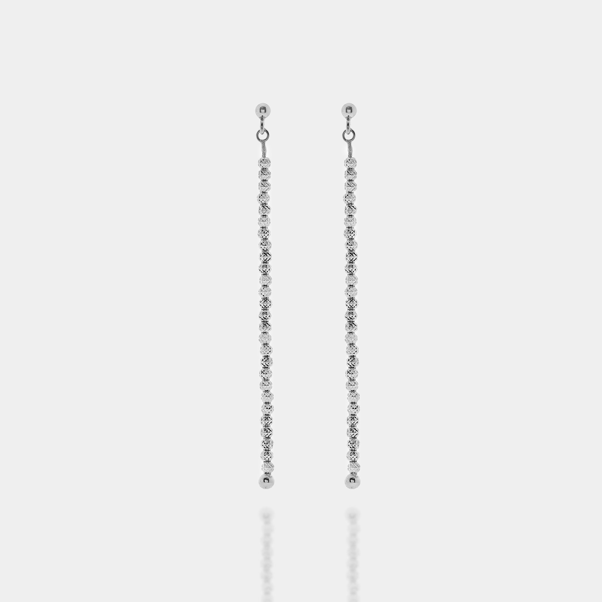 Natural silver dangling earrings ref. LC80