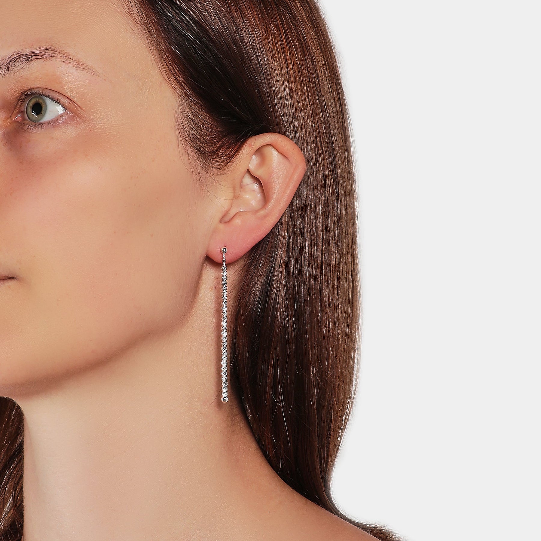 Natural silver dangling earrings ref. LC80