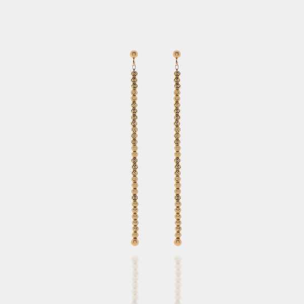 Yellow gold plated silver dangling earrings ref. LC81
