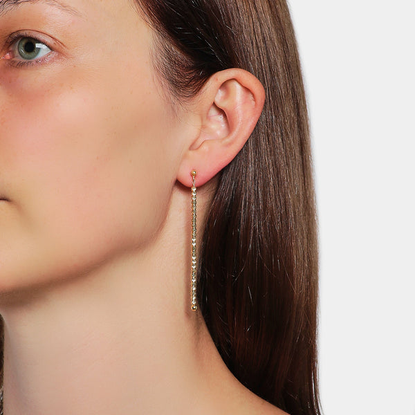 Yellow gold plated silver dangling earrings ref. LC81