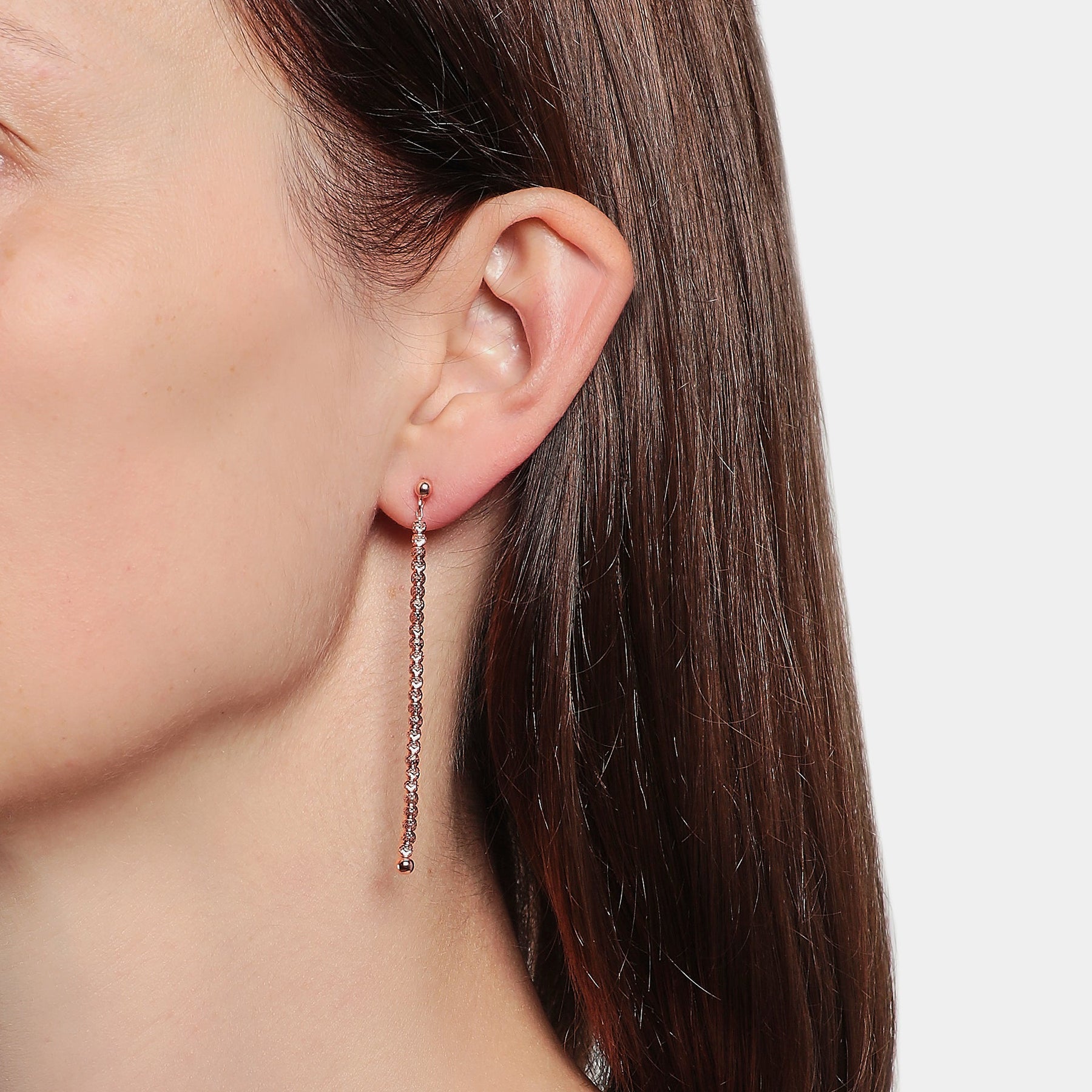 Rose gold plated silver dangling earrings ref. LC82