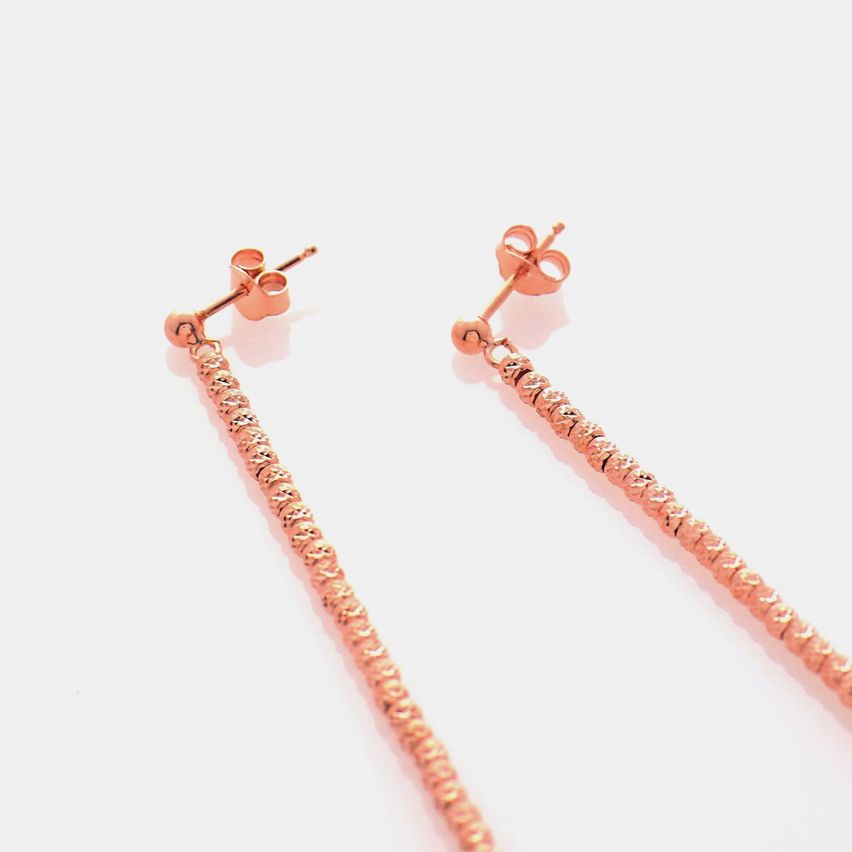 Rose gold plated silver dangling earrings ref. LC82