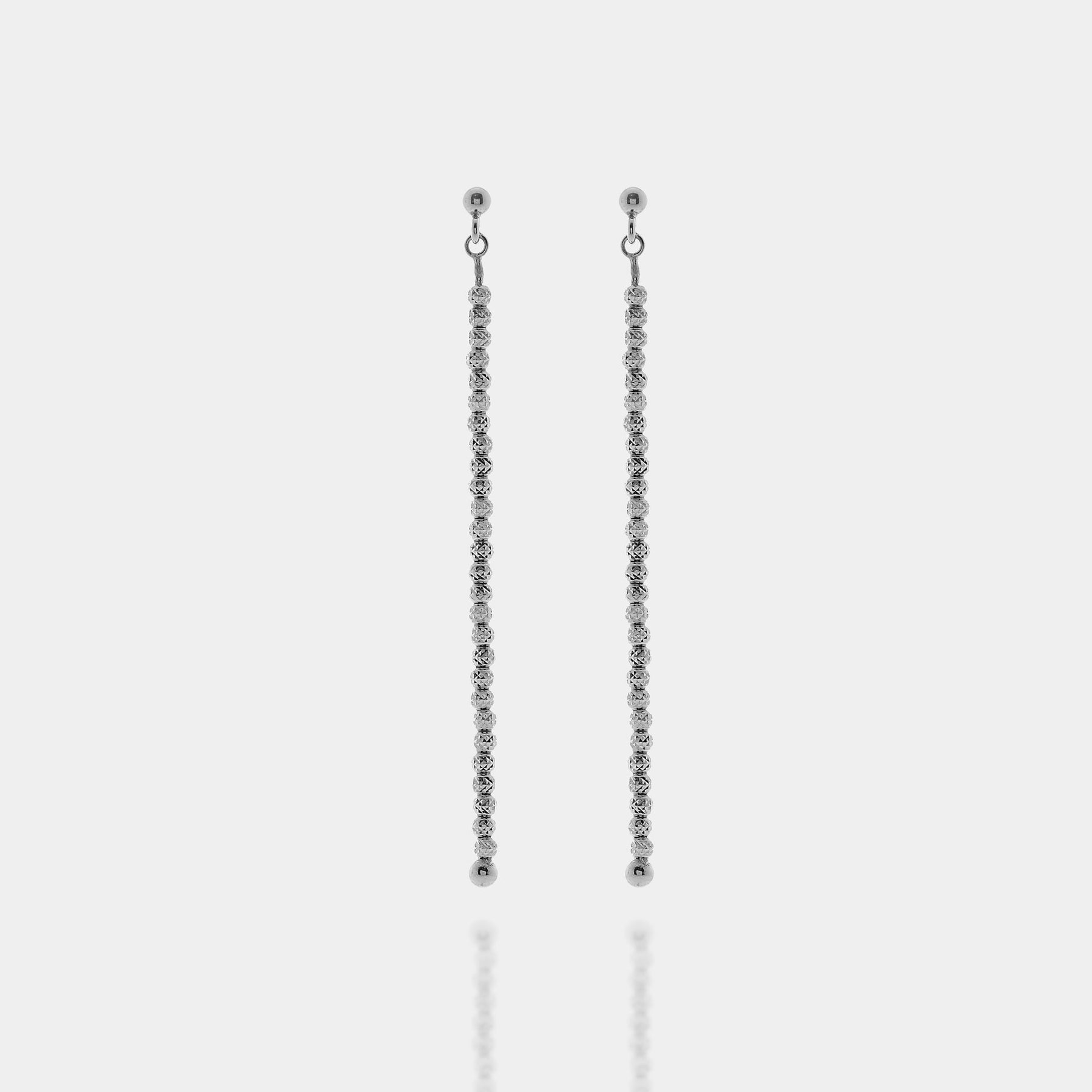 Rhodium-plated silver dangling earrings ref. LC83