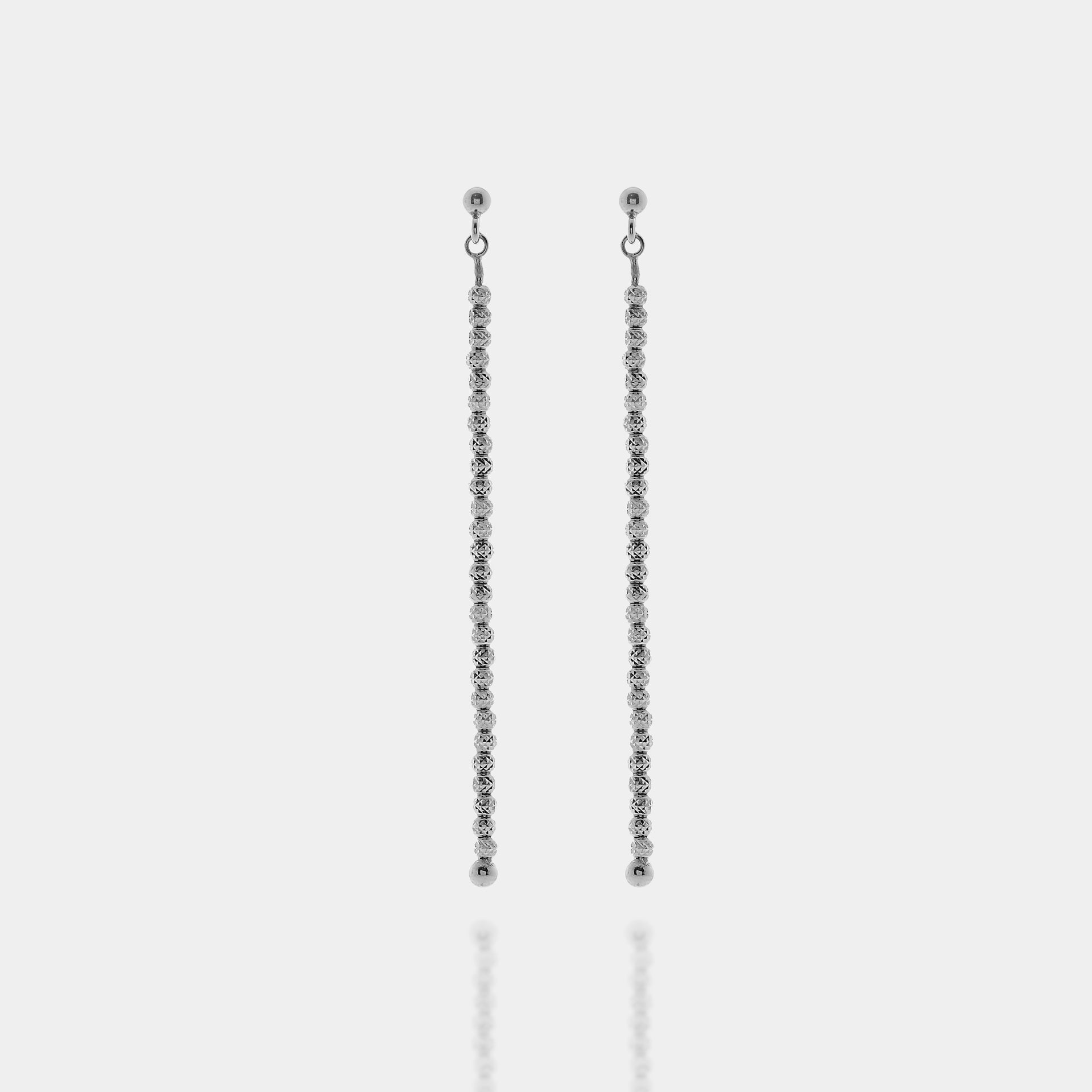 Rhodium-plated silver dangling earrings ref. LC83