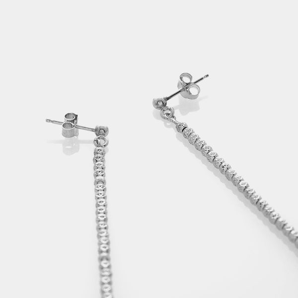 Rhodium-plated silver dangling earrings ref. LC83