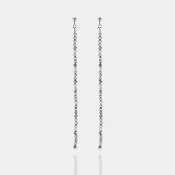 Natural silver dangling earrings ref. LC85