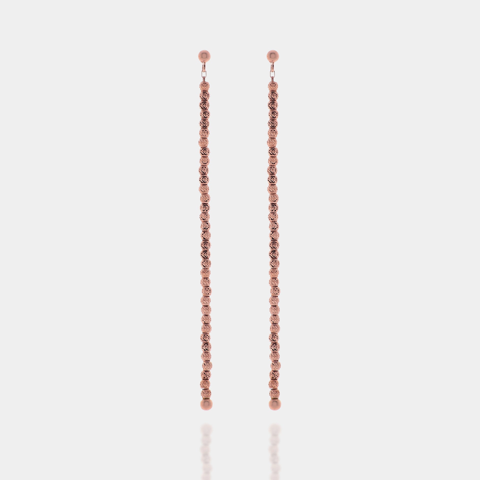 Rose gold plated silver dangling earrings ref. LC86