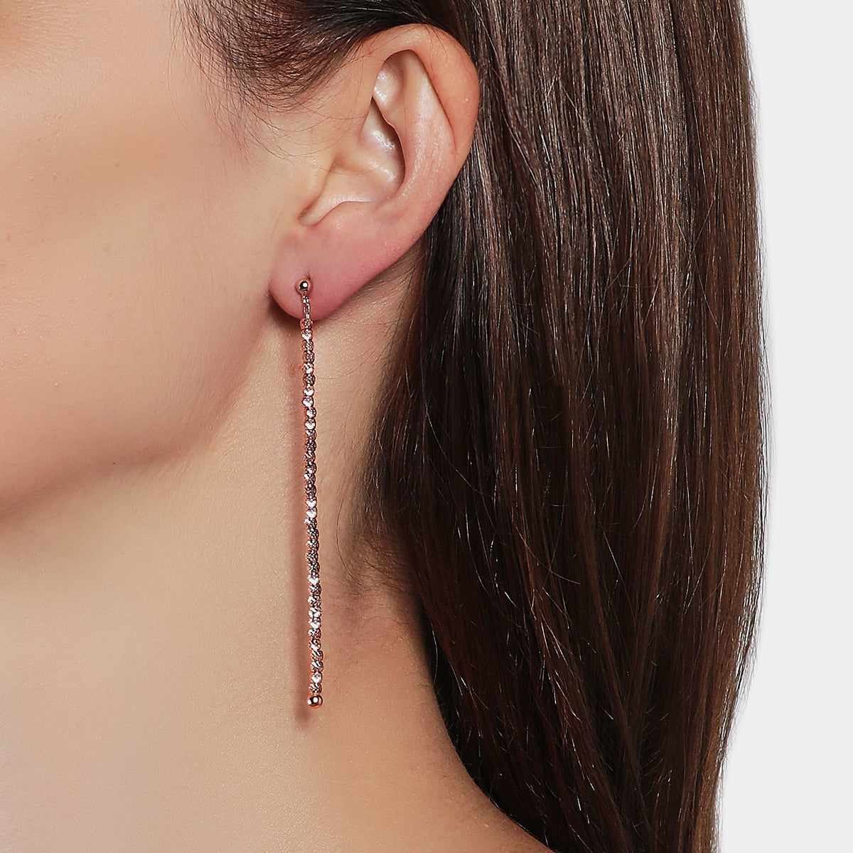 Rose gold plated silver dangling earrings ref. LC86