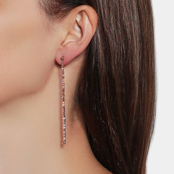 Rose gold plated silver dangling earrings ref. LC86