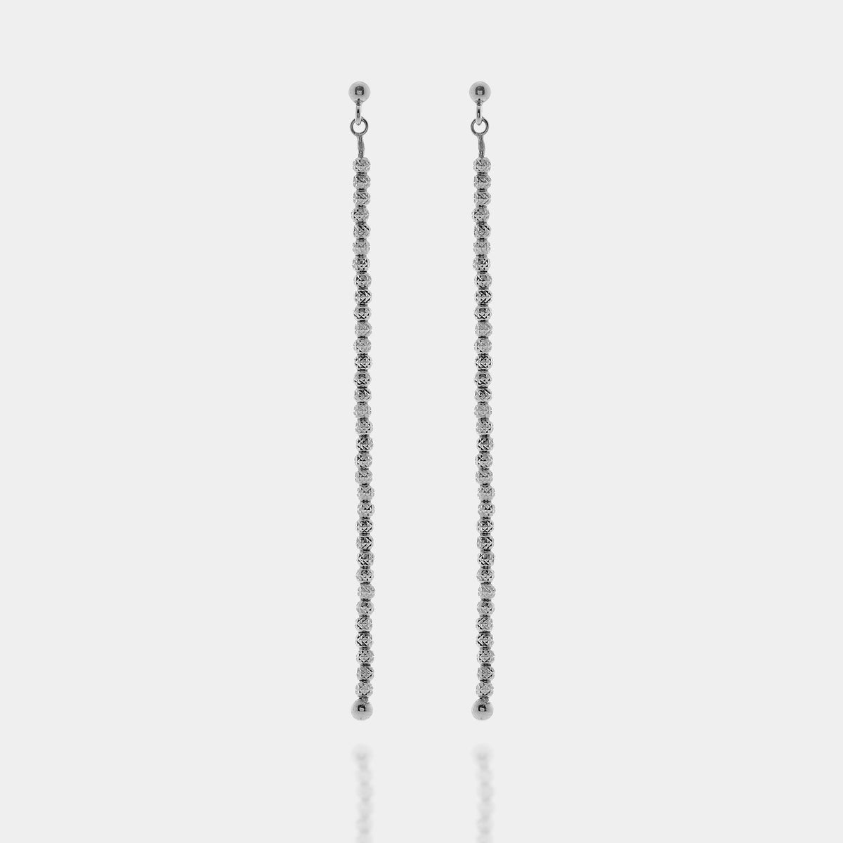 Rhodium-plated silver dangling earrings ref. LC87