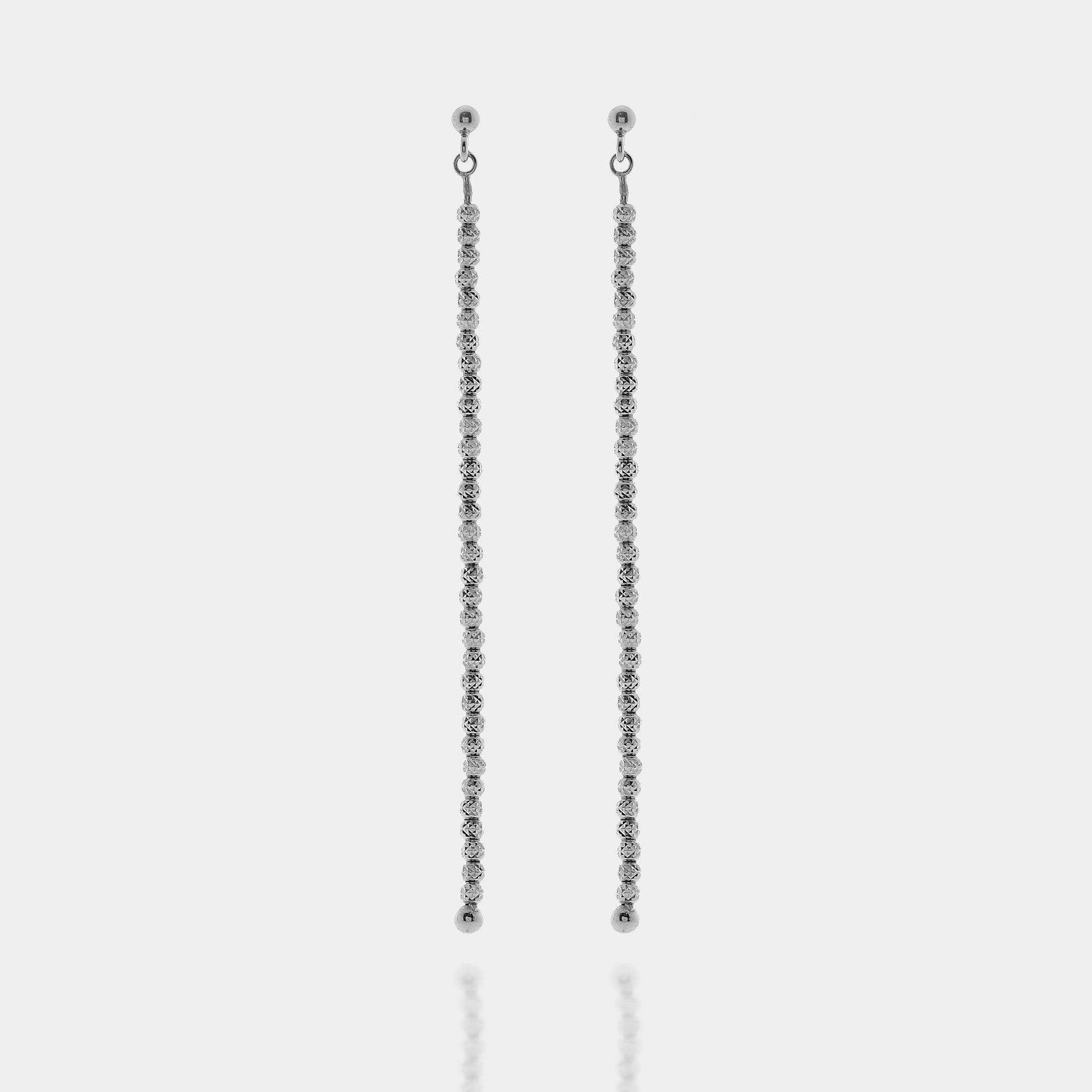 Rhodium-plated silver dangling earrings ref. LC87
