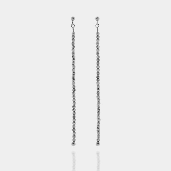 Orecchini in argento rodiati pendenti ref. LC87