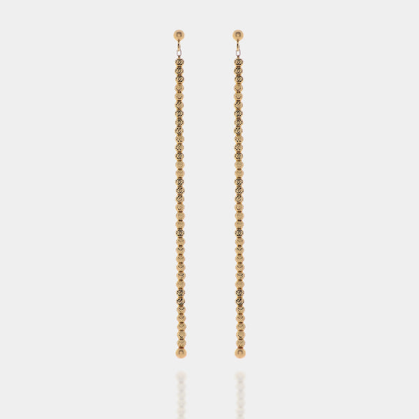 Yellow gold plated silver dangling earrings ref. LC88