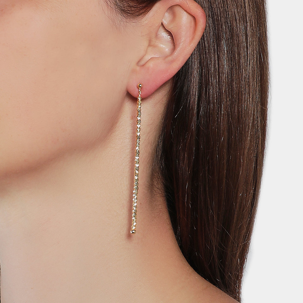 Yellow gold plated silver dangling earrings ref. LC88