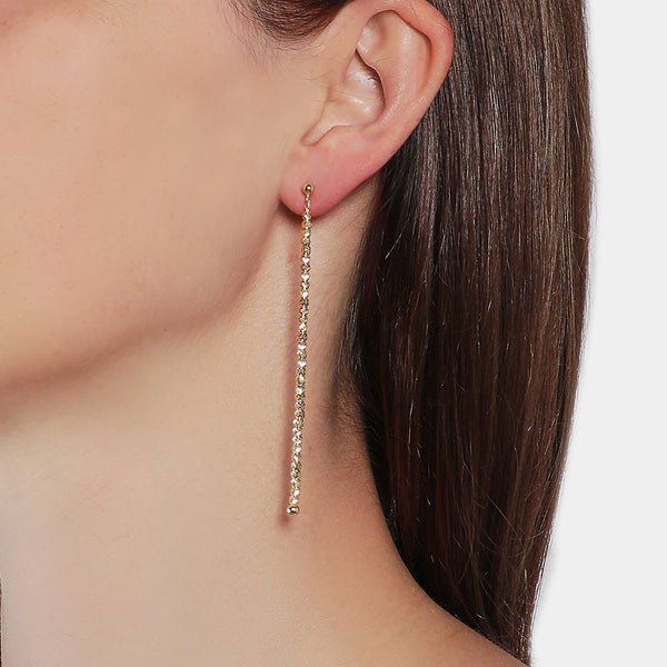 Yellow gold plated silver dangling earrings ref. LC88