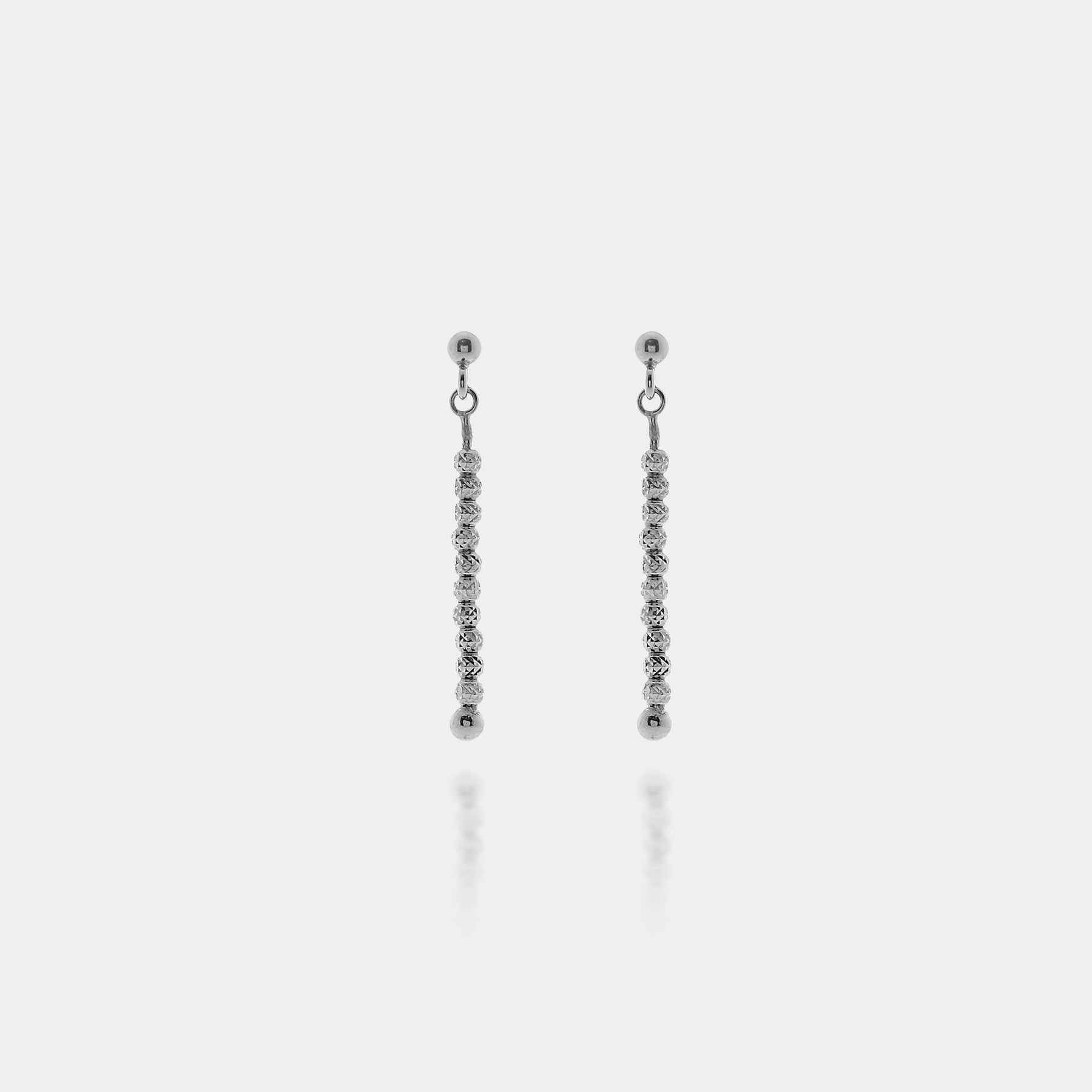 Rhodium-plated silver dangling earrings ref. LC90
