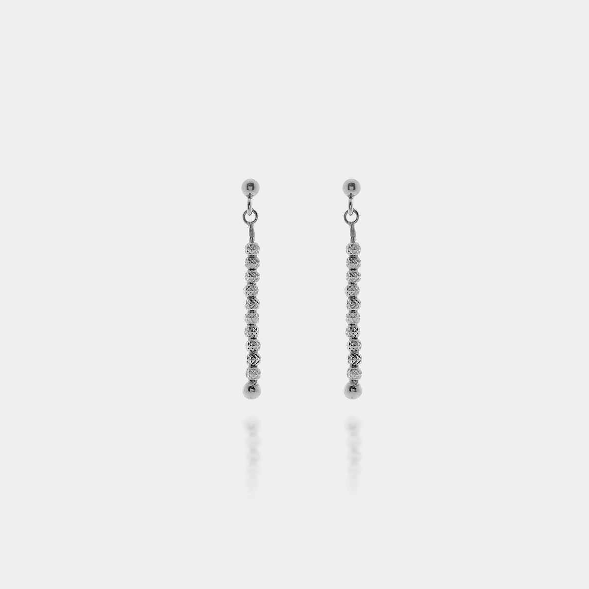 Rhodium-plated silver dangling earrings ref. LC90