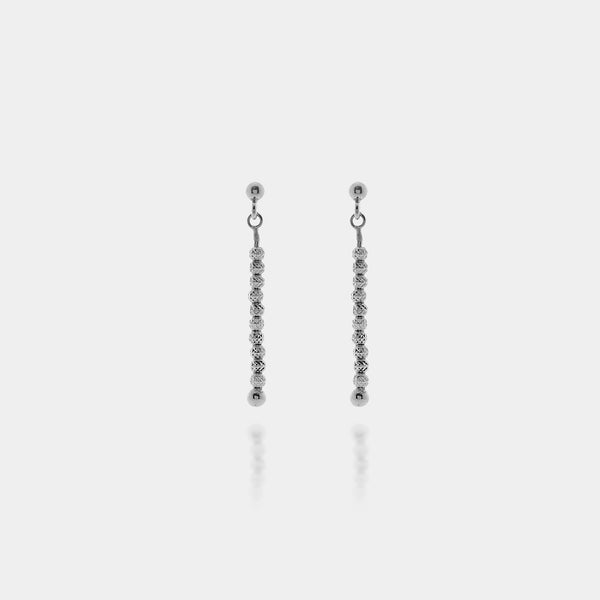 Rhodium-plated silver dangling earrings ref. LC90