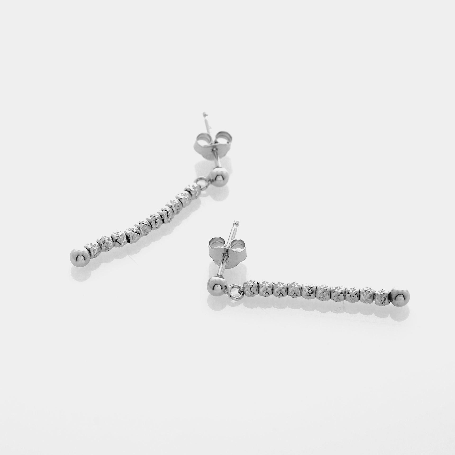 Rhodium-plated silver dangling earrings ref. LC90