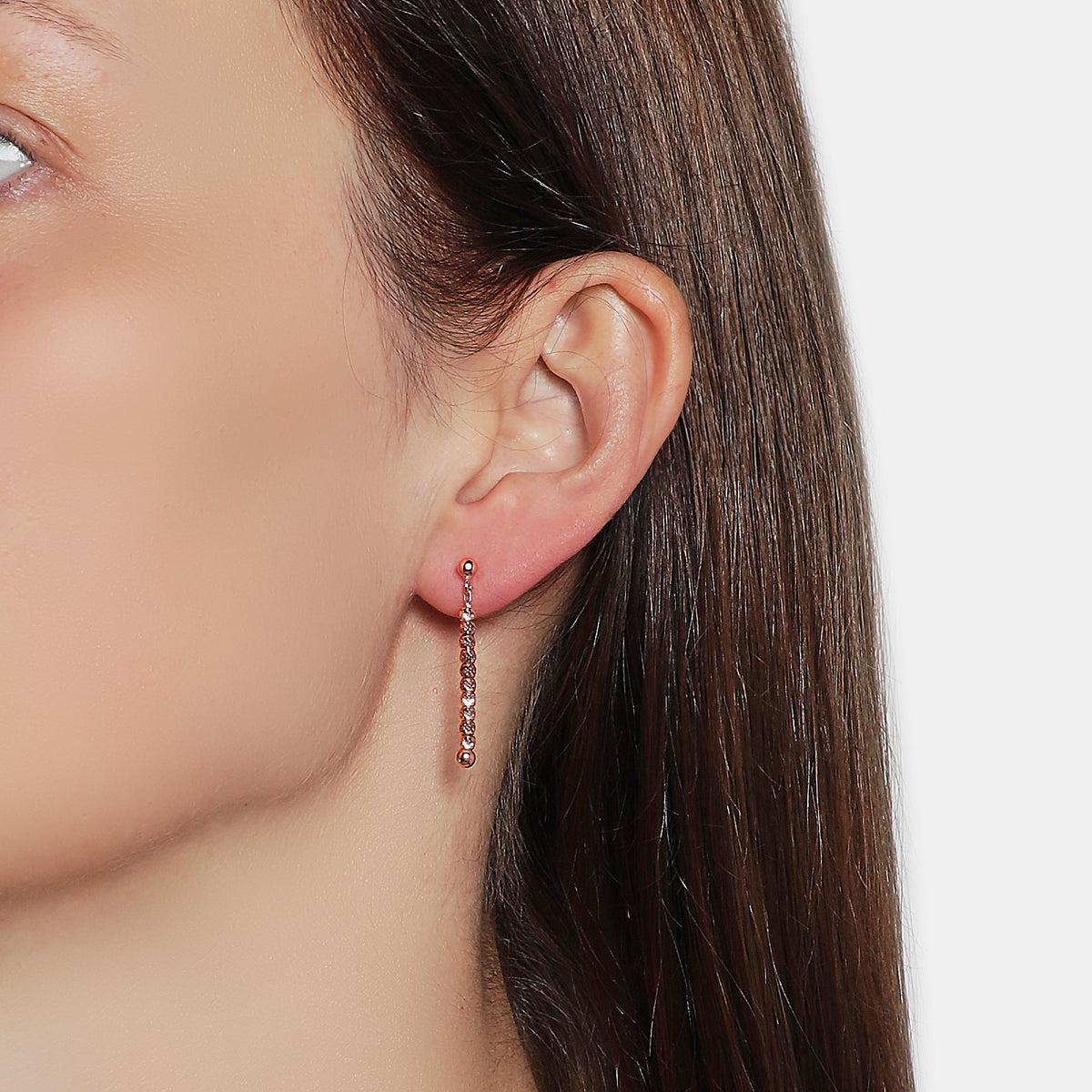 Rose gold plated silver dangling earrings ref. LC91