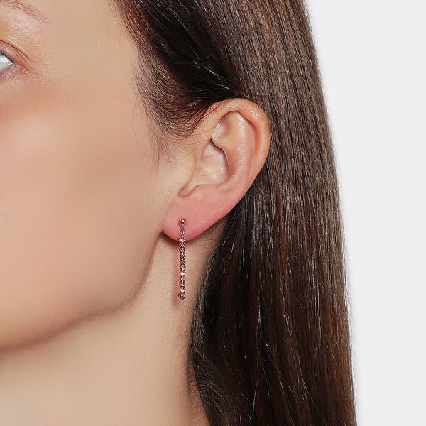 Rose gold plated silver dangling earrings ref. LC91