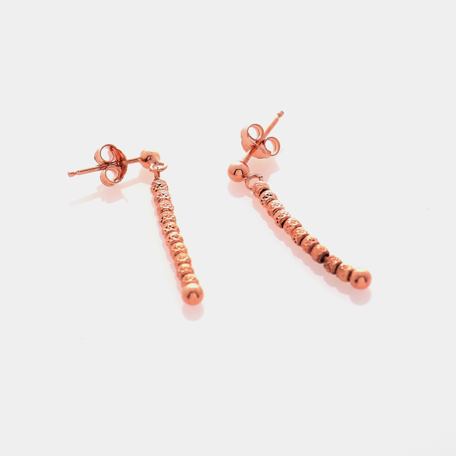 Rose gold plated silver dangling earrings ref. LC91