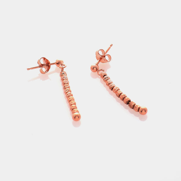 Rose gold plated silver dangling earrings ref. LC91