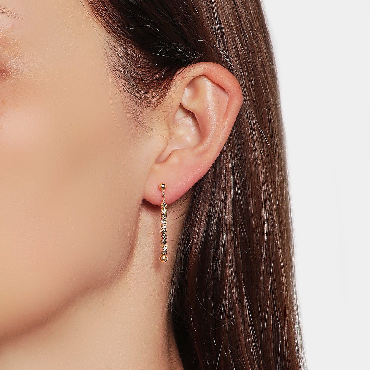 Yellow gold plated silver dangling earrings ref. LC92